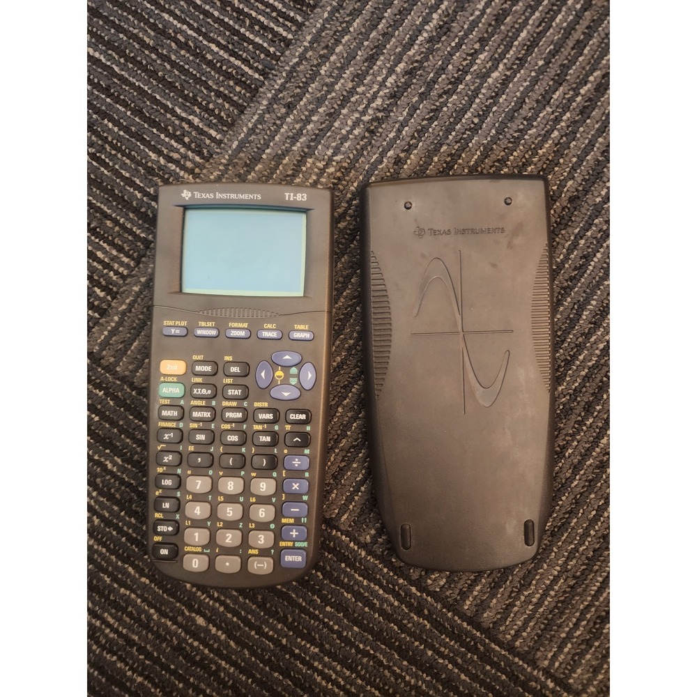 Texas Instruments TI-83 Graphing Calculator Gray with Slide Cover Tested